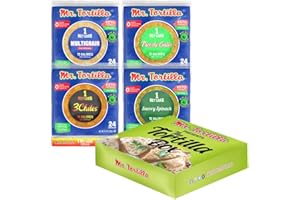 Mr. Tortilla Low Carb Tortilla Wraps - Keto Tortillas with Avocado Oil - Street Taco Size - 1 Net Carb per Serving - Low Calorie Keto Wraps - Low Carb Tortillas - (Variety Pack, 96 Count)