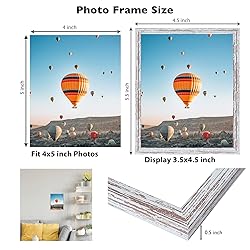 JCJMY 4x5 Picture Frame Rustic White for Wall