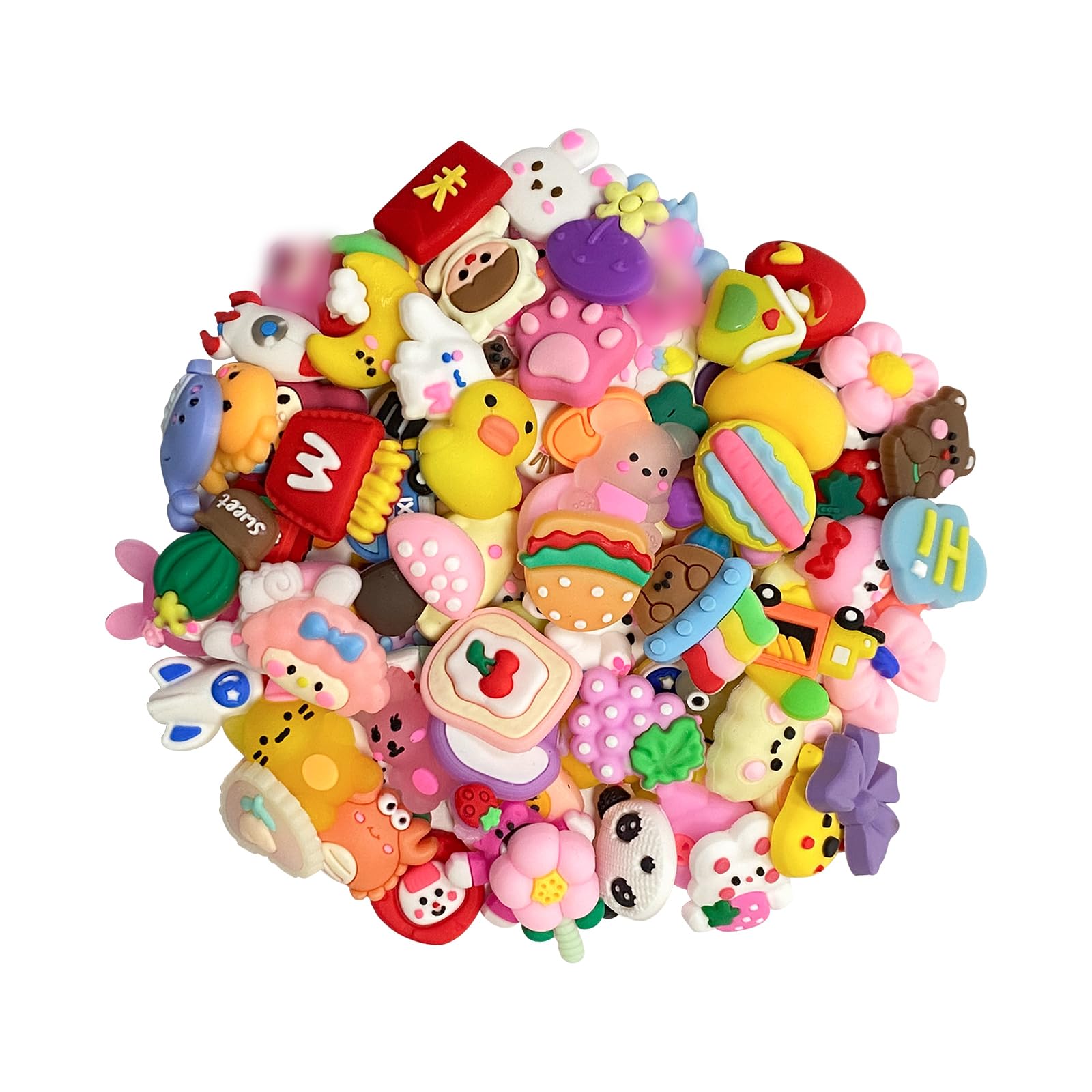 Photo 1 of 100PCS Decoden Charms, Flatback Resin Charms, Bulk DIY Craft Making Kit, Used for DIY Handicraft Production, Decorating Phone Cases, Issuing Cards, Etc(Random Non Repeating Pattern)