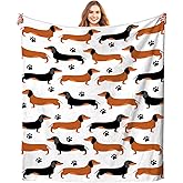 Dachshund Throw Blanket Bedding Super Soft Warm Flannel Blankets for Kids Adults Bedroom Living Room Sofa 50"x40"