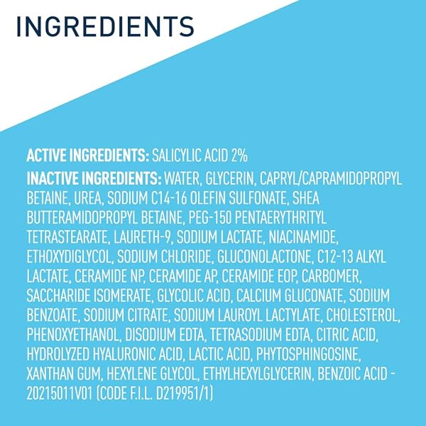 CERAVE CLEANSER FOR PSORIASIS TREATMENT, WITH SALICYLIC ACID FOR DRY SKIN ITCH RELIEF & LATIC ACID FOR EXFOLIATION, FRAGRANCE FREE & ALLERGY TESTED, 8 OUNCE
