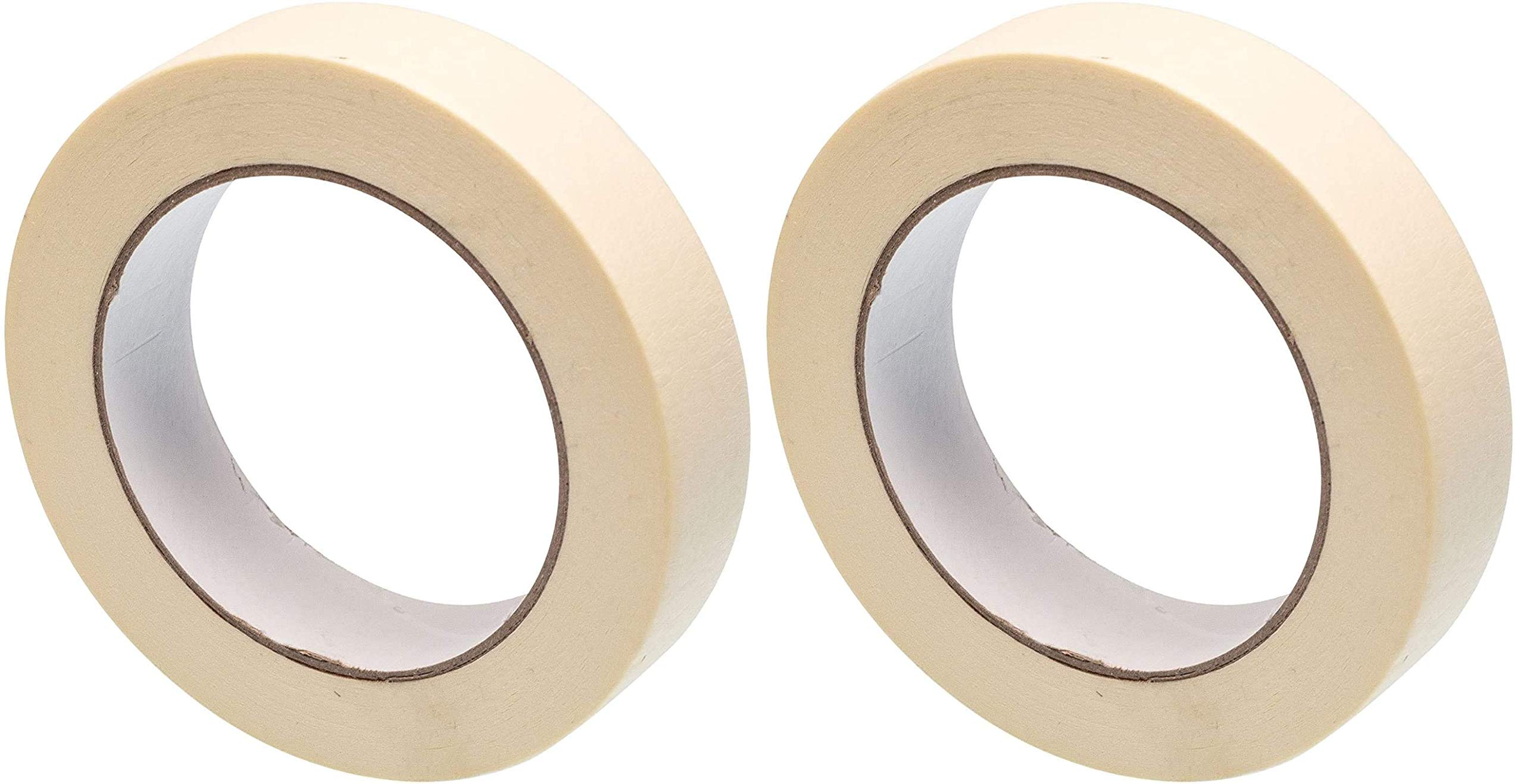 Morgan's Direct - Masking Tape 50m x 25mm – Professional Painter’s Masking Tape for Painting & Decorating, Clean Removal, Bleed Resistant Crepe Paper Tape, Twin Pack
