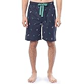 IZOD mens Printed Poplin Relaxed Fit Drawstring Sleep Shorts