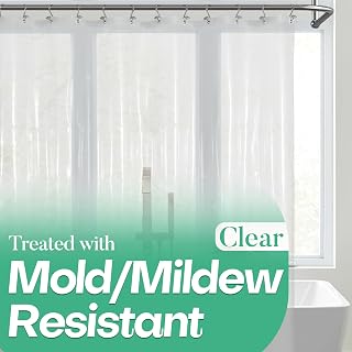 Mrs Awesome Clear Shower Curtain Liner with 3 Magnets, 72x72 | 12 Rustproof Grommets, Premium Flexible Sturdy Plastic Shower