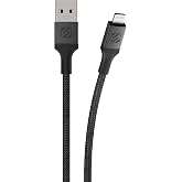 Scosche i3B1SG-SP MFi Certified Strikeline Sync Braided Lightning Charging Cable for All Lightning Devices, 1 Feet, Black