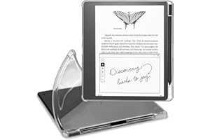 CoBak Clear Case for Kindle Scribe 10.2" (2024/2022 Released), Soft TPU Back Cover with Pen Holder and Pen Tips Holder- Lightweight, Scratch-Proof, and Transparent for DIY