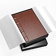 CAGIE Lined Journal for Men 290 Pages Mens Journal with Pocket, A5 Hardcover Leather Notebook Journals for Writing Gifts Box Included, 5.6 x 8.3 inch, Brown