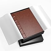 CAGIE Lined Journal for Men 290 Pages Mens Journal with Pocket, A5 Hardcover Leather Notebook Journals for Writing Gifts Box Included, 5.6 x 8.3 inch, Brown