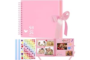 Yatosally Album photo de 20,3 cm, album photo personnalisé, album de mémoire à faire soi-même avec 3 autocollants d'album, co