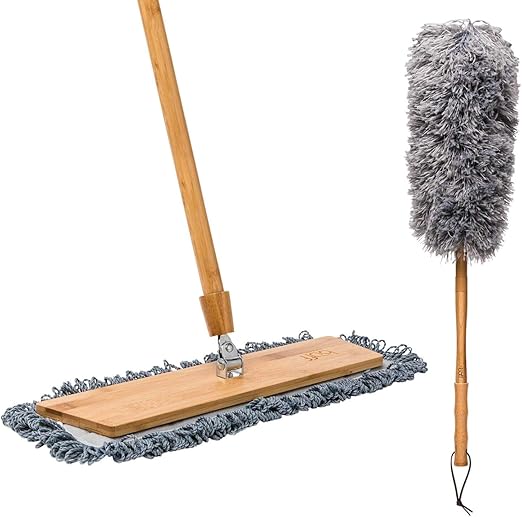 Amazon Com 18 Natural Bamboo Microfiber Mop Duster