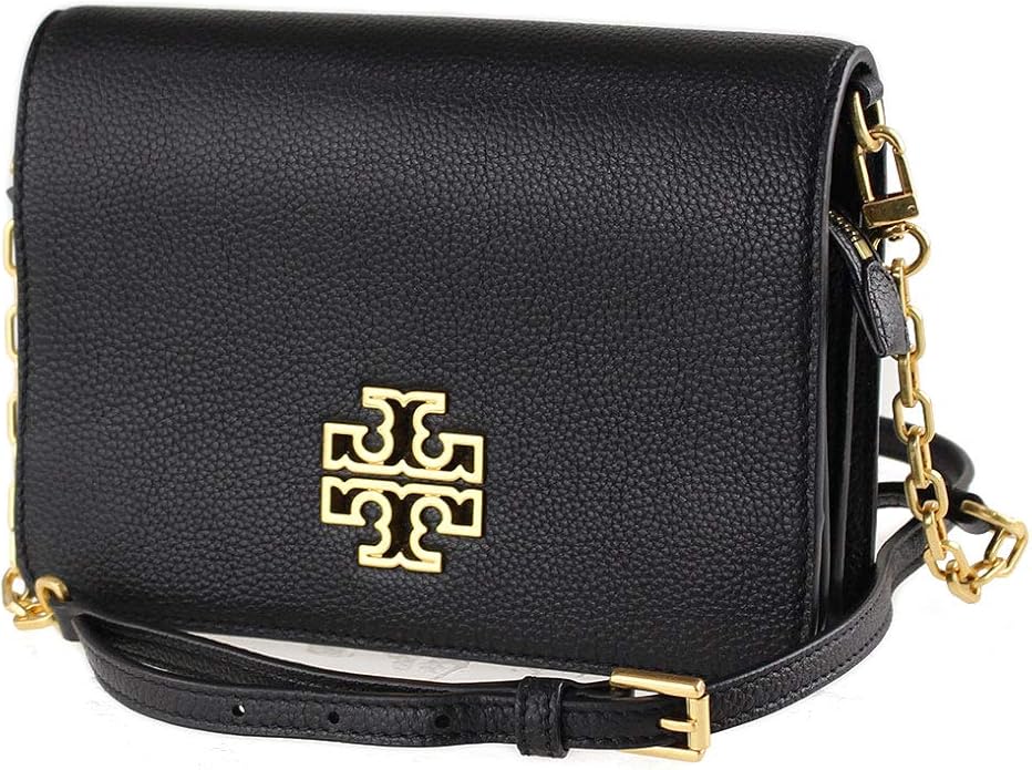 Tory Burch Womens 60405 Britten Combo Crossbody Bag, Black/Rolled Gold