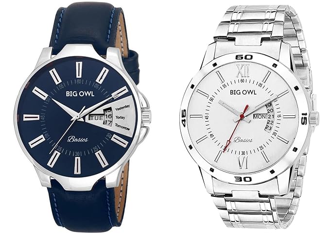 Analogue Blue Dial Mens Watches - (Pack of 2)