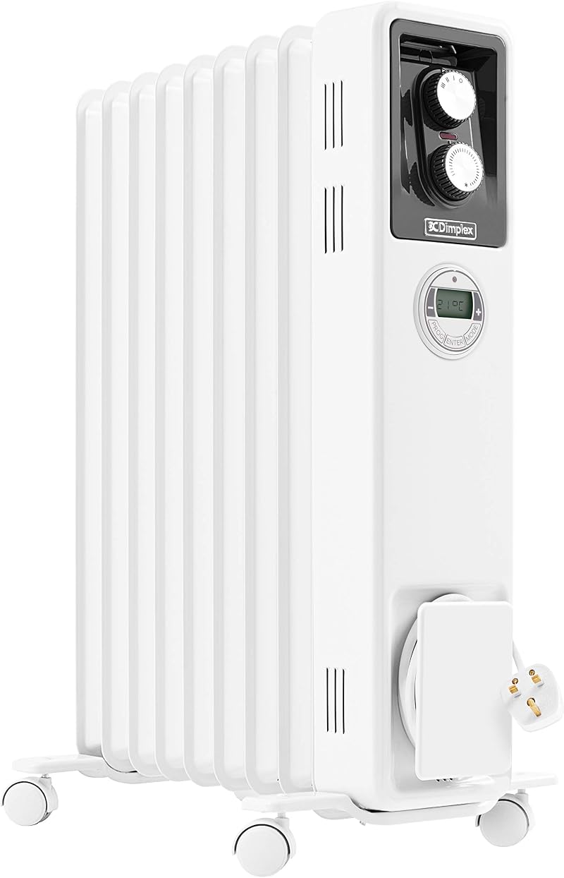Dimplex ECR20Tie 2kW Eco Portable Radiator White/Light Grey