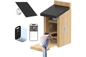 LPDISPLAY Bird House with Camera, 4MP HD Bird Houses for Outside, 2.4G WiFi & App Notify Bird Nesting & Hatching in Real Time, Auto Capture Bird Videos & Motion Detection Night Vision IP65 Waterproof