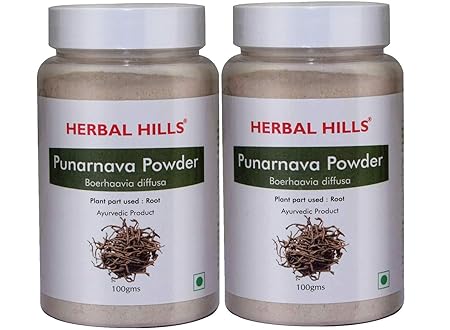 Herbal Hills Punarnava Powder - 100g Each (Pack of 2) - Boerhavia diffusa - Punarnava Root Powder | Punarnava Urinary Wellness and Kidney Rejuvenation