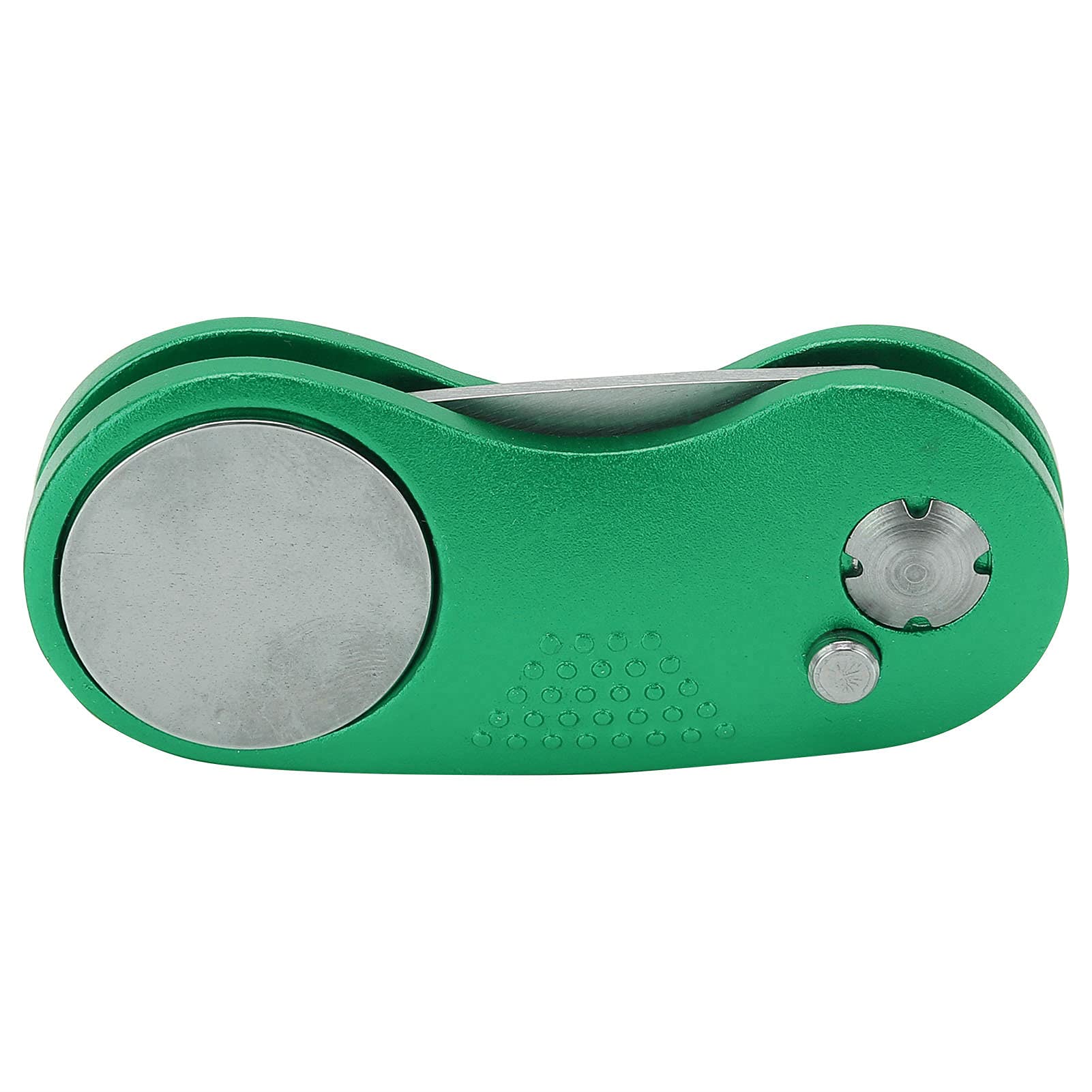 VGEBY All Metal Divot Tool, Pop-up Button+Magnetic Ball Marker, Foldable Portable Green Repair Tool(green)
