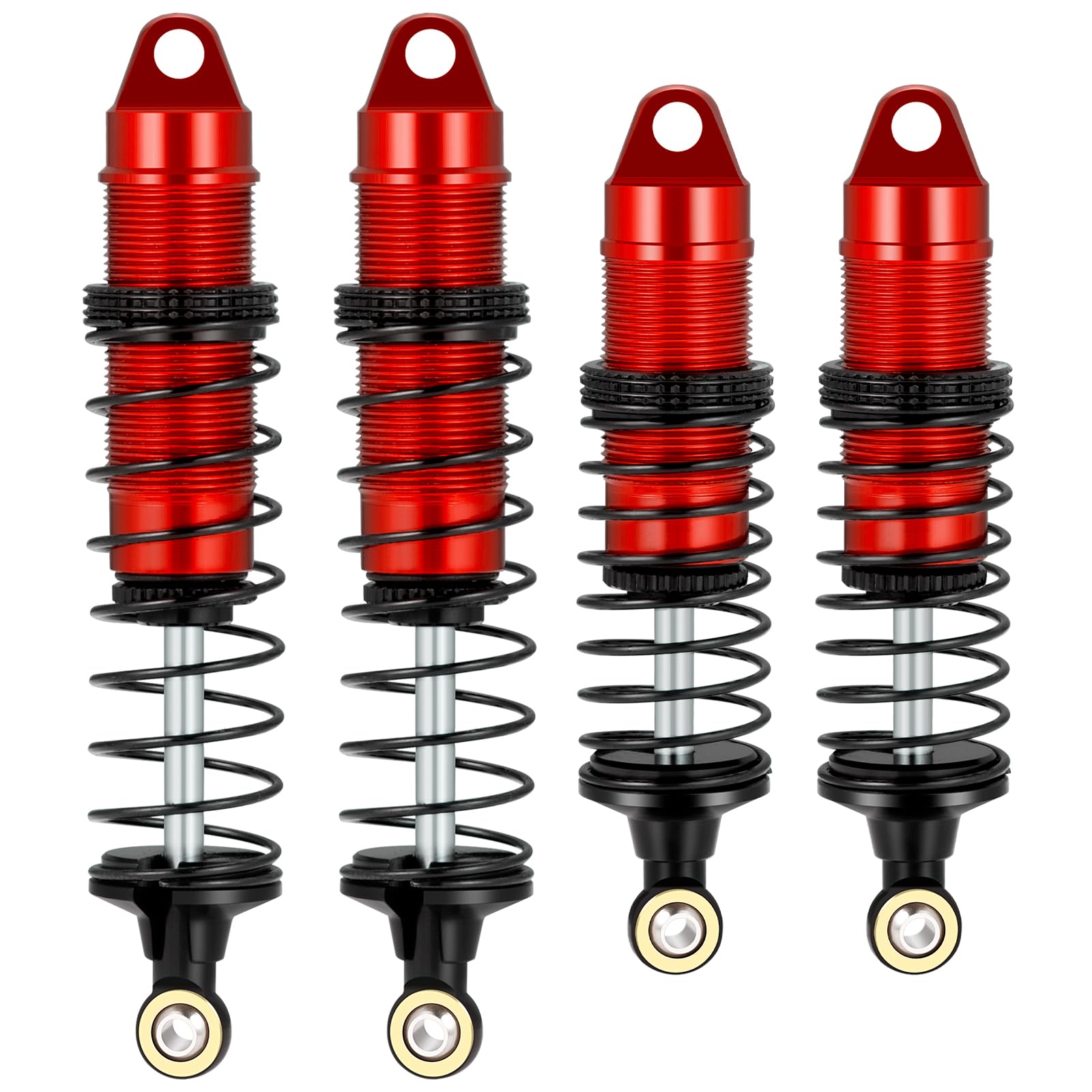 AXspeed 4pcs RC Shocks Aluminium Front & Rear Shock Absorber Suspension Dampers for 1:16 LOSI Mini-B RC Car(Red & Black)