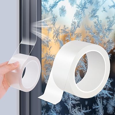 BQMEZRNUS Window Weather Sealing Tape 2in x 32.8ft Clear Adhesive Sealant