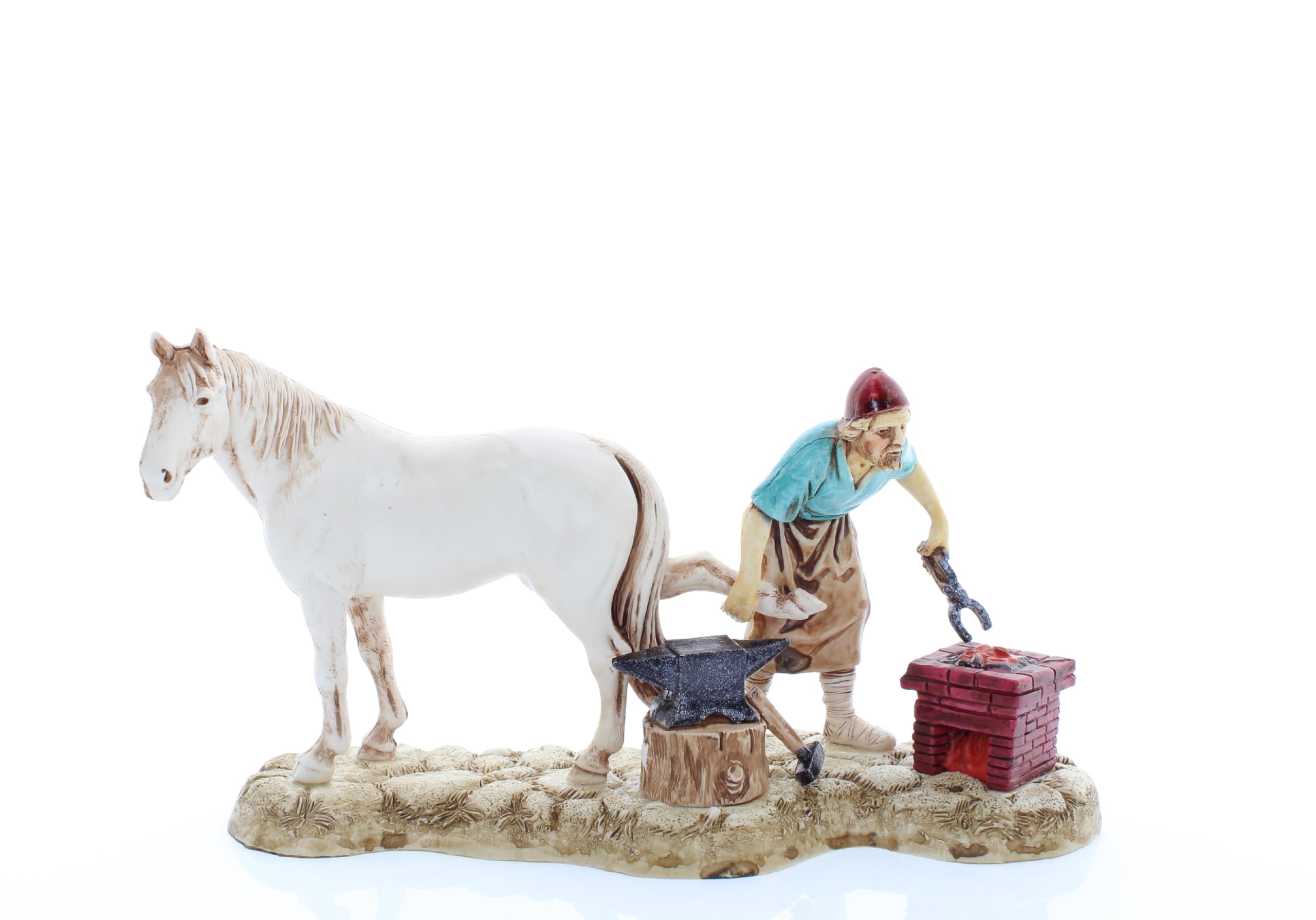 Moranduzzo Blacksmith for Nativity Scene of 4 Inch Scale 1:20 - Unbreakable Nativity Figures - 18th Century Style, Hand-finished Painting, Official Product, Made in Italy, Sculptor M. Landi