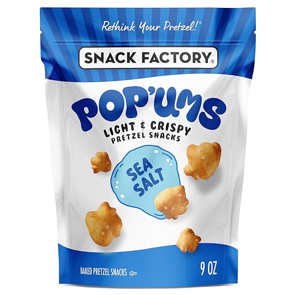 SNACK FACTORY POP’UMS SEA SALT PRETZEL SNACKS, 9...