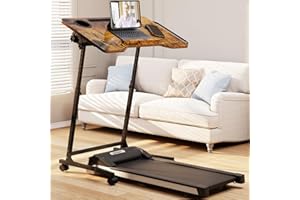 ikkle Bike Trainer Desk, Adjustable Standing Desk for Walking Pad, Portable Workstation Trainer Stand Table for Indoor Cyclin
