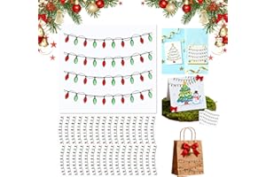 Lot de 16 autocollants 3D en forme de lumières de Noël pour travaux manuels, scrapbooking, décoration de Noël