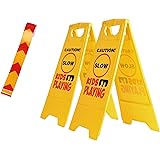 2 Pack Kid Playing Caution Sign – Children Safety Slow Road Yard Sign - Double Sided Sign Bundled with Reflective Tape