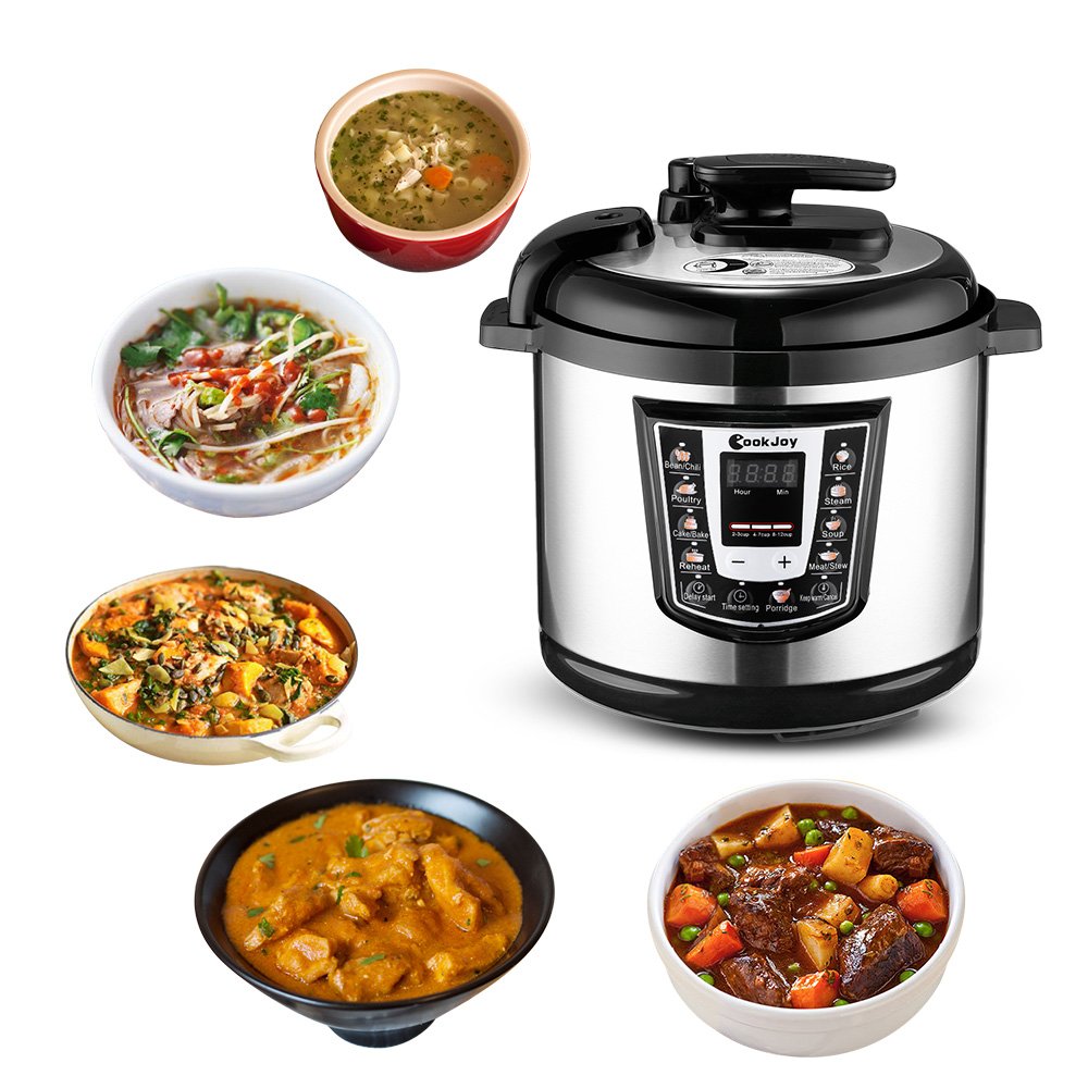 Multifunction Electric Pressure Cooker 6 Litre 8-in-1 Programmable Multi-Cooker with Stainless Steel Inner Pot