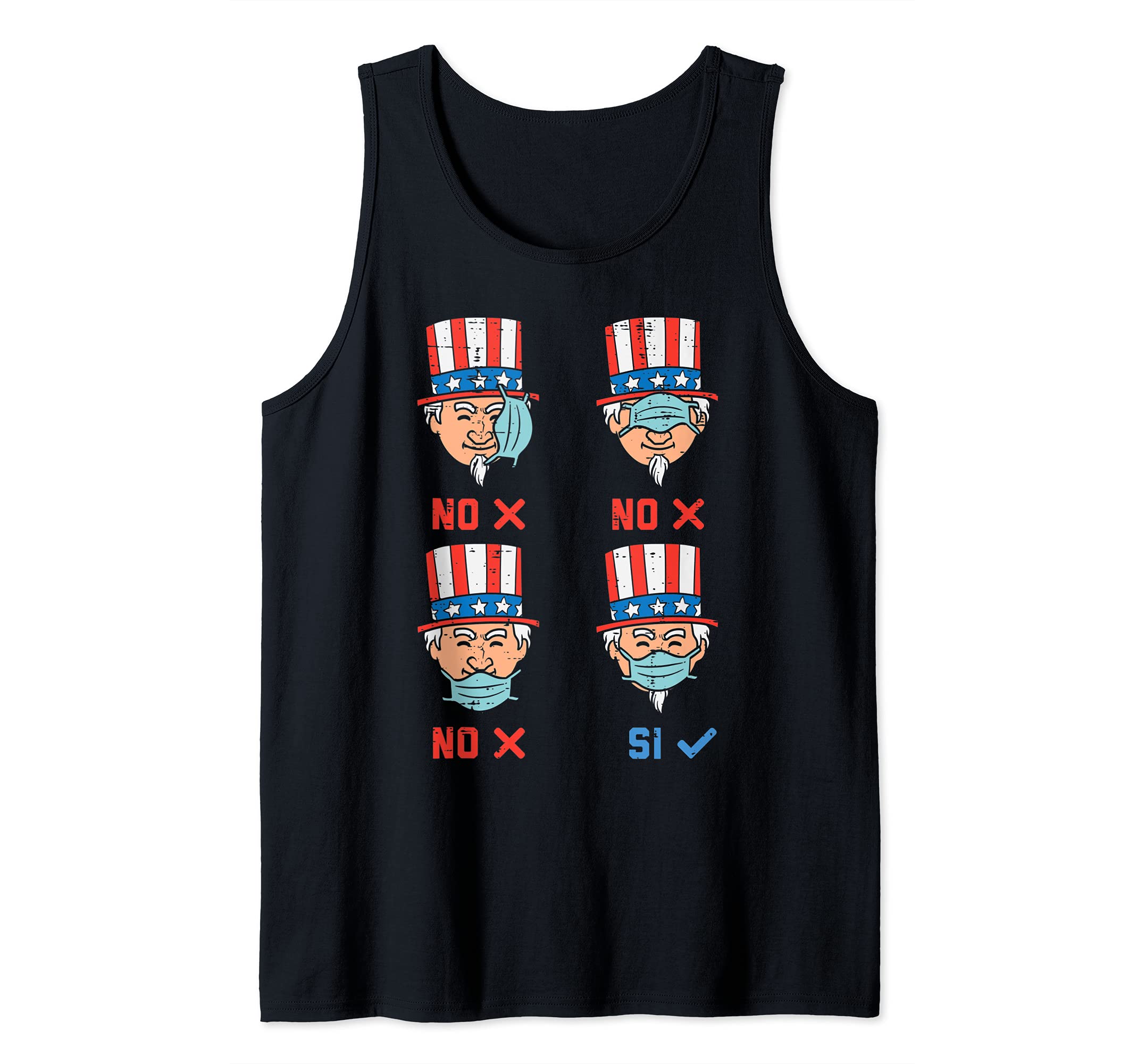 Uncle Sam Face Mask American Quarantine 4th Of July Fourth Tank Top