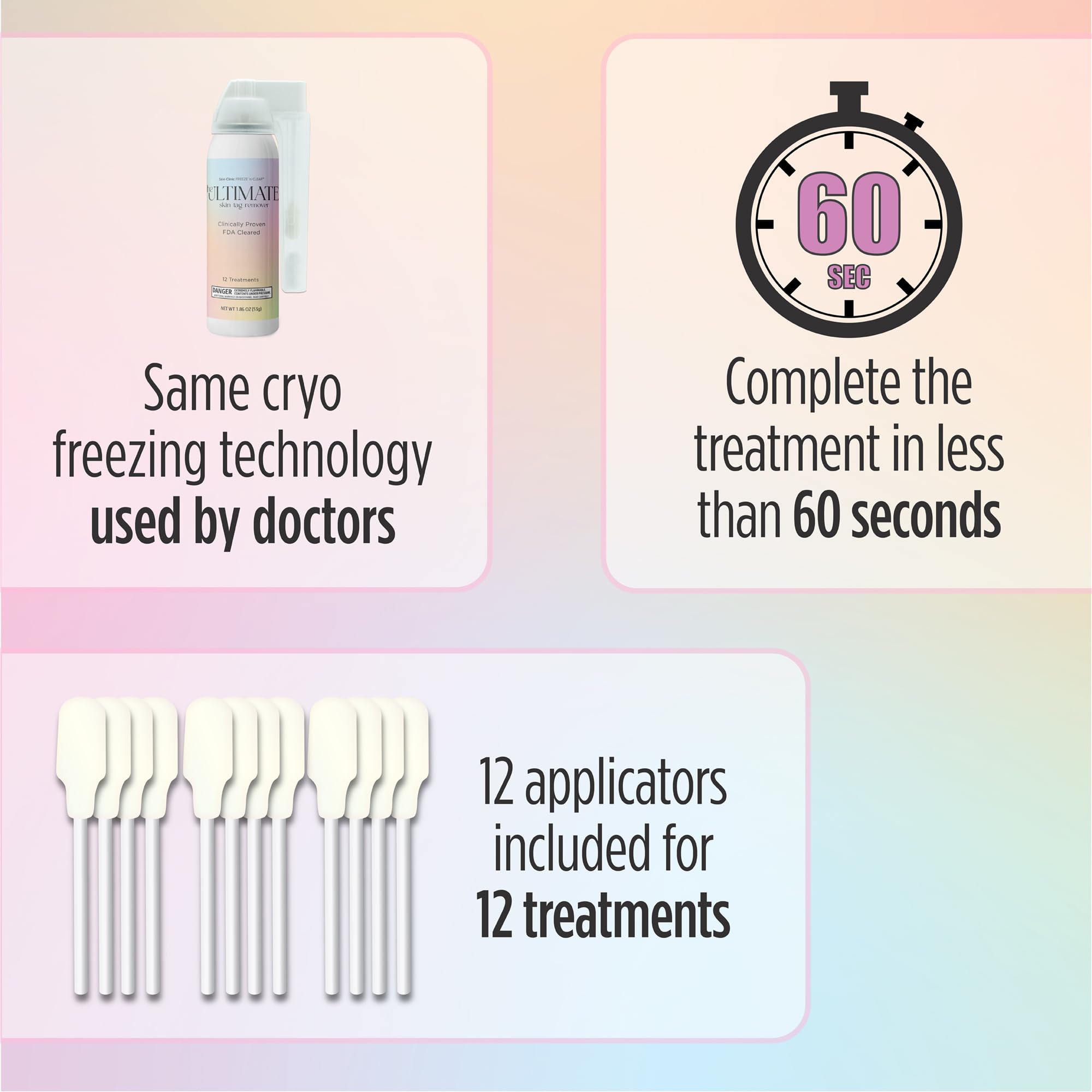 The Ultimate Skin Tag Removal Kit with Post Treatment Serum - FDA-Cleared Cryo Treatment - Safe, Painless and Effective Treatment for Skin Tags - Includes 12 Applications and One-Handed Skin Guard