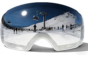 Innerking Interchangeable Ski Goggles, Magnetic Lens Snow Goggles, OTG Anti Fog Snowboard Goggles for Women Men Adult Youth
