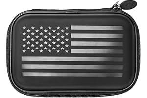 Casemaster Sentinel 6 Dart Case, Holds Extra Accessories, Tips, Shafts and Flights, Compatible with Steel and Soft Tip Darts, Impact & Water Resistant Tactech Shell, American Flag