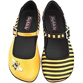 Hot Chocolate Design Women's Mary Jane Flat Shoes – Mary Jane Flat Dress Shoes with Non-Marking Rubber Sole Adjustable Buckle-Strap, Adjustable Buckle-Strap and Cushioned Inner Sole with Arch Support