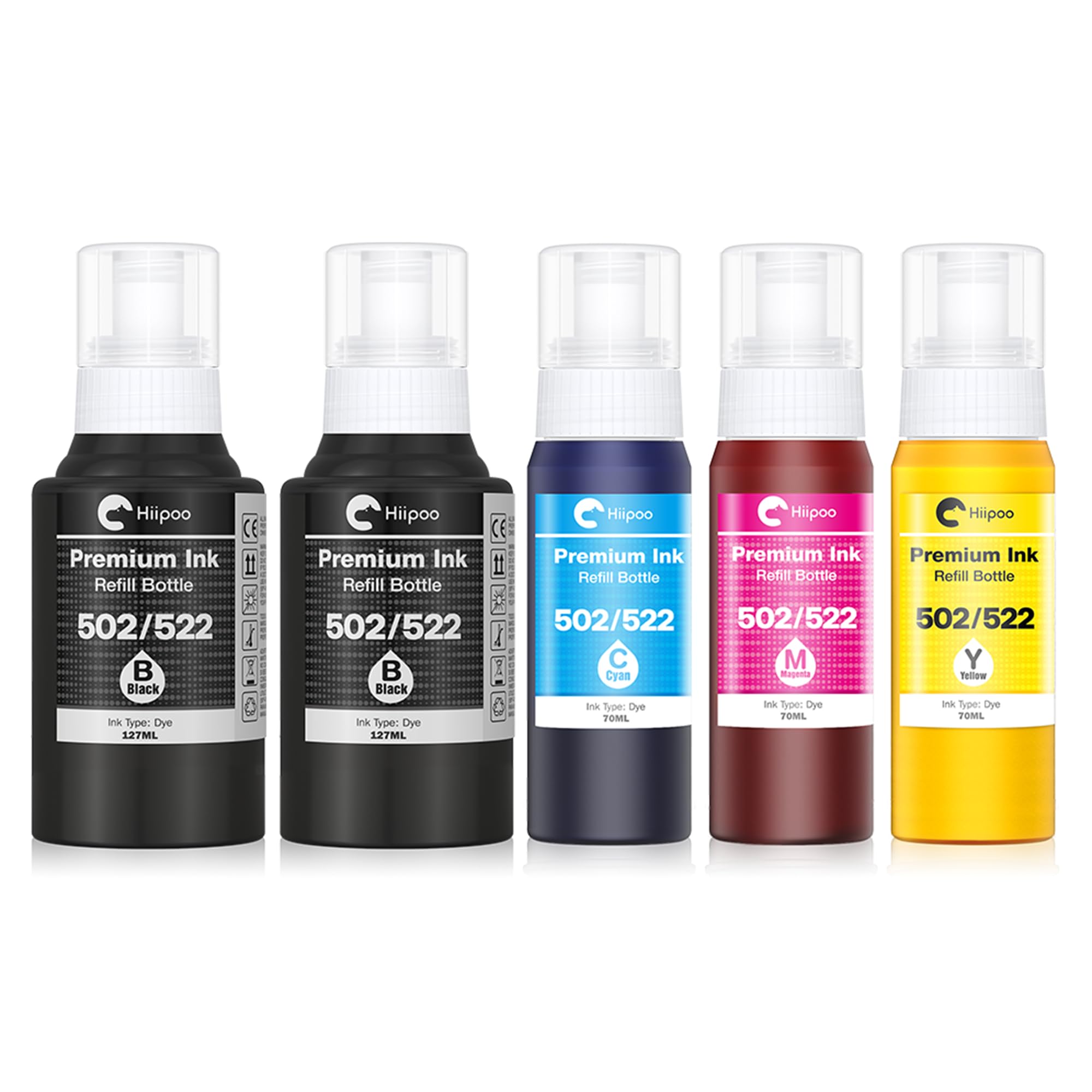 Hiipoo 502 522 Refill Ink Bottle Replacement for