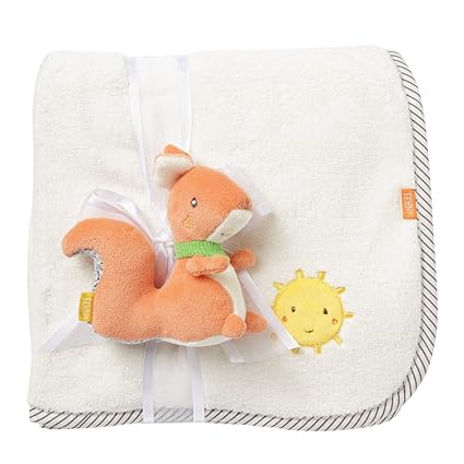 Fehn 061185 Kuscheldecke Eichhörnchen | Kuschelige Schmusedecke für Babys und Kleinkinder ab 0+ Monaten - zum Kuscheln, als K