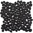 Soulscrafts Pebble Tile for Shower Floor, Black Pebble Mosaic Backsplash, Bathroom Shower Floor Kitchen Backsplash Tiles Pack of 5 Sheets