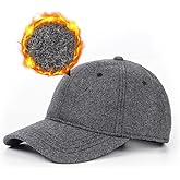 Zylioo XXL Oversized Woolen Baseball Cap Hat,Soft-Structured Winter Ball Cap,Adjustable Warm Dad Cap for Big Heads