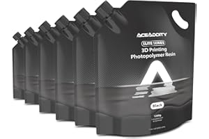 Aceaddity Elite Series 3D Resin 405nm Photopolymer Resin LCD/SLA/DLP UV Curing High Precision 3D Printing Liquid for 8K 3D Printer (Black, 1200g(6 Pack))