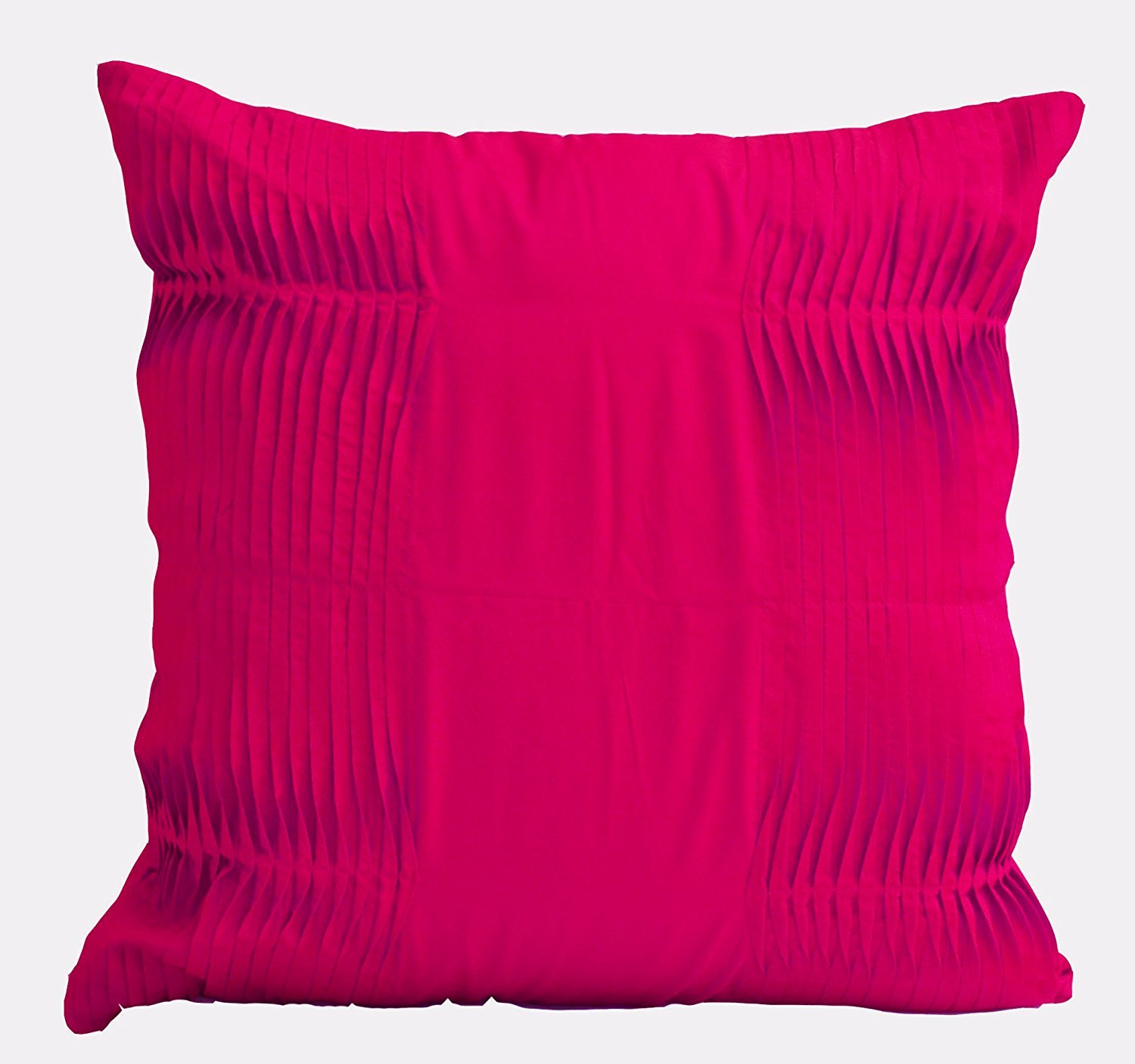 Fuchsia pillow cover with hand made pintuck pattern