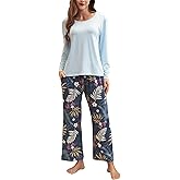Nanxson Womens Pajamas Set Print Comfy Long Sleeve Sleepwear Tops with Pants Soft Women Loungewear Joggers with Pockets