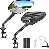 Zacro 2 Pack Bike Mirror, 2025 Upgraded Bike Mirror Handlebar Mount, 360°Adjustable Bicycle Rear View Mirror, Scratch Resistant Glass Lens, Fit for Mountain Bikes, City Road Bikes, E-bikes, Scooter