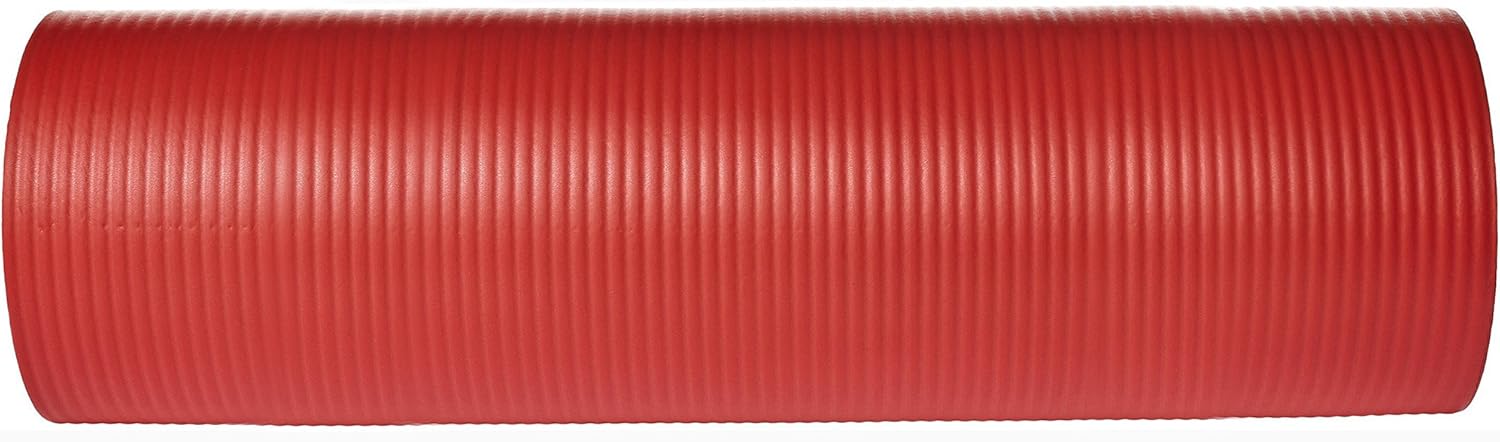 Basics Extra Thick Exercise Yoga Gym Floor Mat with Carrying Strap - 74 x 24 x .5 Inches, Black : Sports & Outdoors