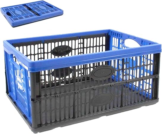 Tontarelli Caja Plegable de plástico 22.5 x 47 x 34 cm 32L Color Azul: Amazon.es: Hogar