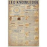 Funny Metal Sign Leo Knowledge Wall Art Coffee Tin Signs Vintage Kitchen Wall Decor 8x12 Inch