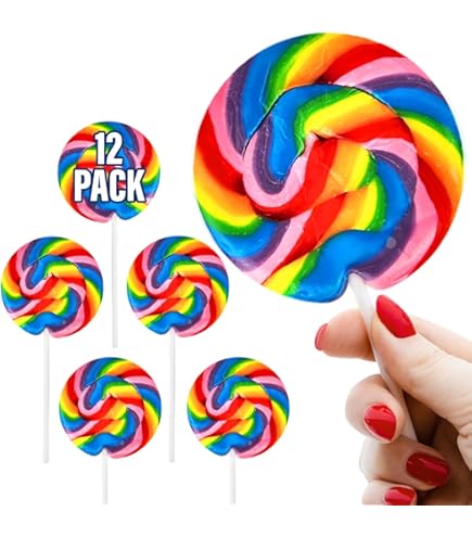Amazon.com : 288 Large Rainbow Lollipop Bulk, |144 Rainbow Large
