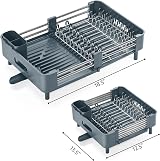 KINGRACK Dish Drainer Rack Extendable Stainless Steel Matte Green view 7