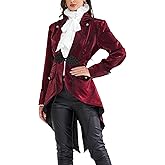 SUPLEAP Women Gothic Lapel Suit Victorian Tailcoat Jackets Steampunk Outfits Medieval Pirate Coat