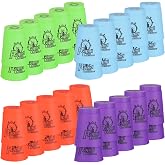yeesport 48 Pcs Sport Stacking Cups, Training &amp; Competition Set with 4 Bags | 3 air vents; anti-slip frosted grip; blue/green/orange/purple; builds agility &amp; coordination; for travel, parties &amp; gifting