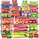 RockBerry 66 Pcs Large Food Storage Containers with Lids Airtight-Total 19075ML Stackable Kitchen Bowls Set(31 Containers,31 Lids) 2500ML to Small Box-BPA Free Leak proof Plastic Boxes-Microwave safe