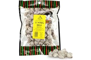 ASIA TRANS & CO. Asia Trans Seeded White Li Hing Mui Crack Seed Plums | Hawaiian Favorite | Salty, Sour, & Bitter Dried Asian Plum Candy